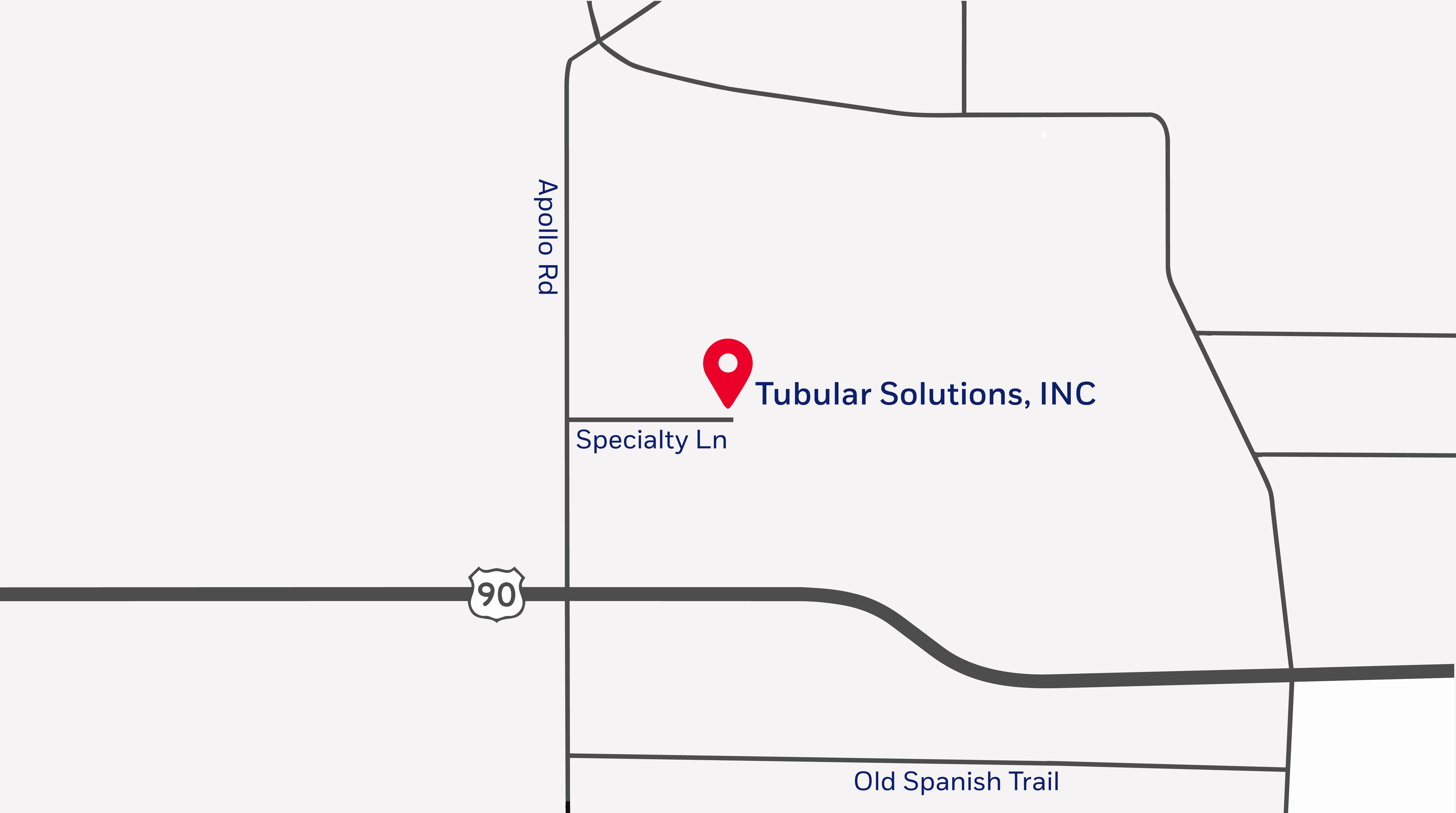Map Showing Tubular Solutions Lafayette Office